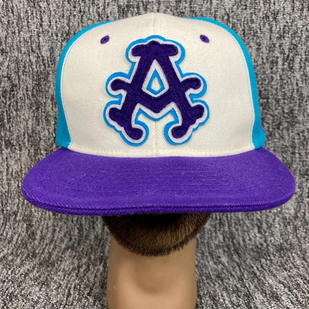 Vintage Akademiks Hat Purple Teal White Y2K Streetwear Cap Embroidered Logo